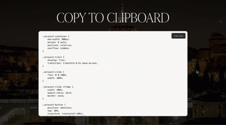 How to Add a Copy to Clipboard Code Containers in Squarespace website 7.1