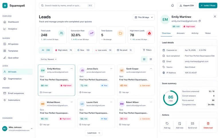 Quiz Funnels for Squarespace: The Complete Lead Generation Playbook