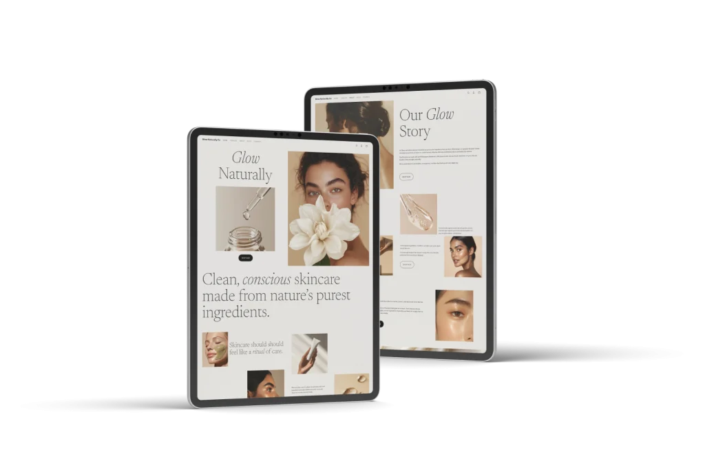 Glow, a Shopify template by Asha Glenn
