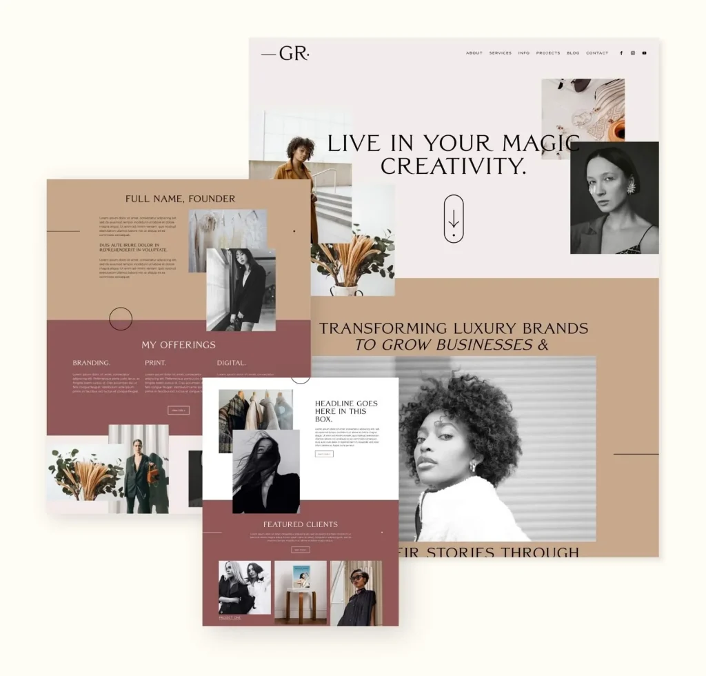 The Gigi Rose template, as Big Cat Creative present it