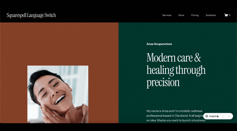 Squarespace Language Switch Plugin preview