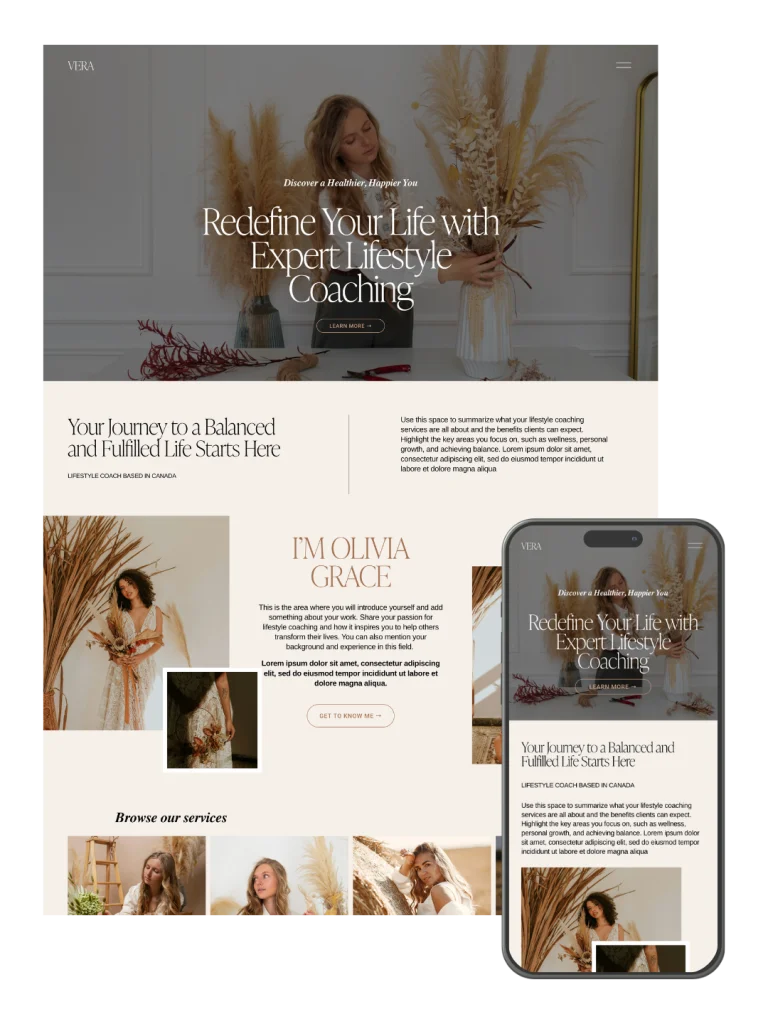 Vera — Squarespace Template for Consultants preview