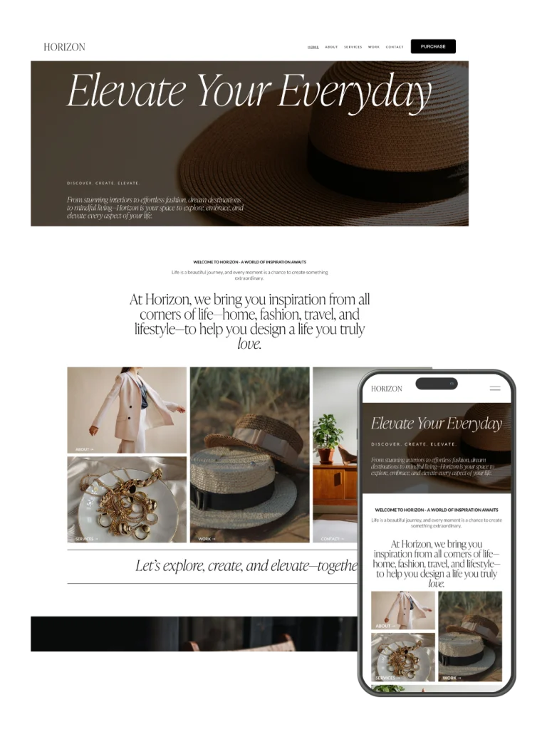 Squarespace Fashion & Travel Blog Template preview
