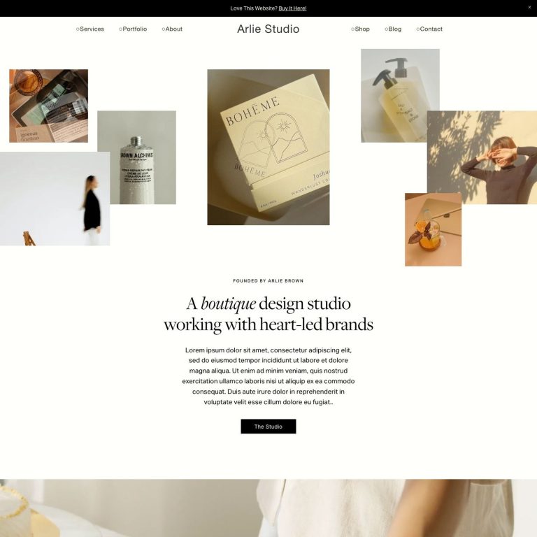 Arlie template — preview of its design