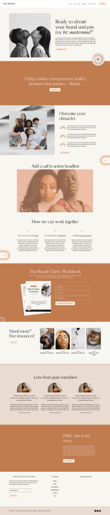 The Ava Grand Home page, top to bottom