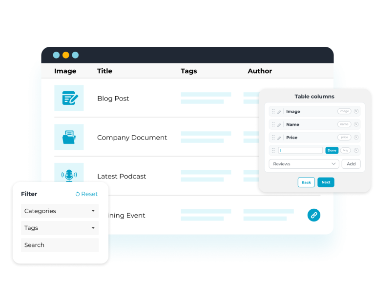 Posts Table Pro — the top-of-page image from its official barn2.com listing