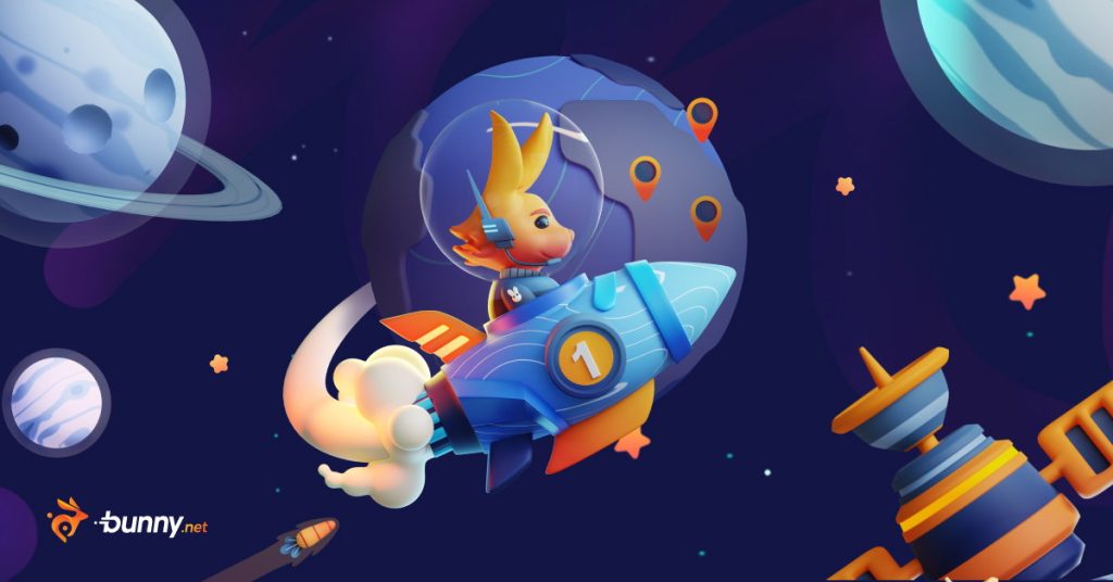 bunny.net's brand tile, carrying the line "Making the internet hop faster"