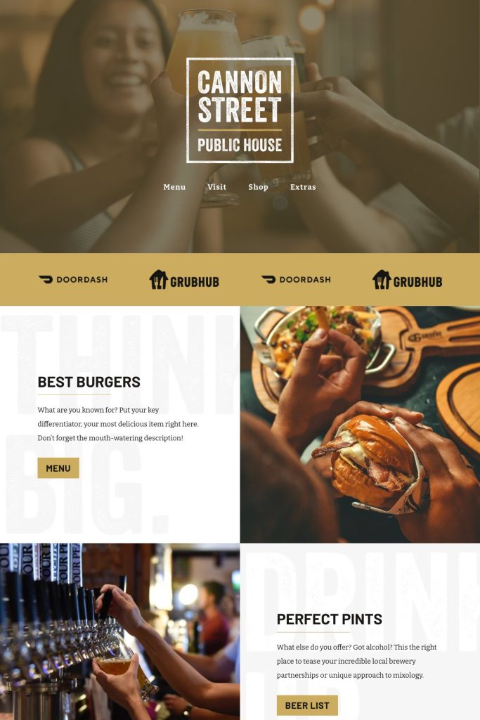 The Cannon Squarespace template, shown on its live demo