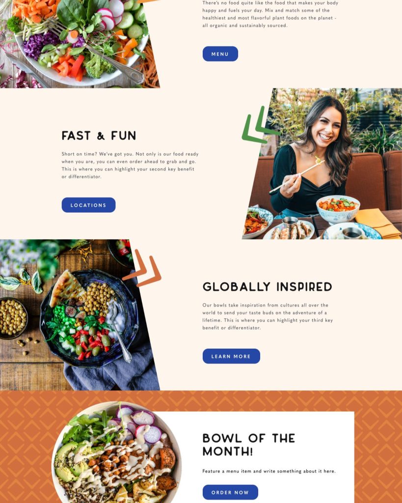 The Chimi template, shown on its live demo