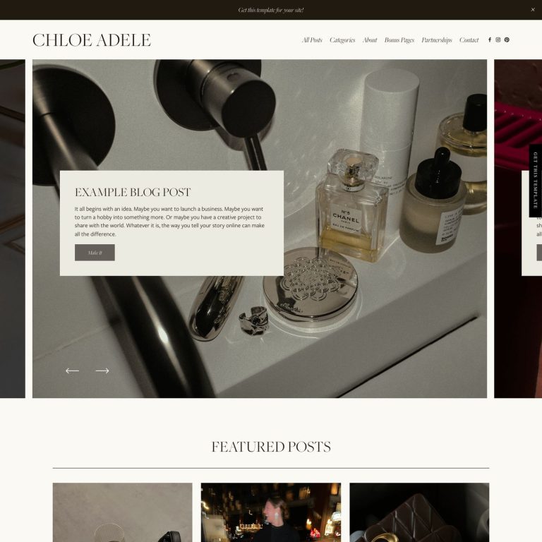 Chloe Adele template — preview of its design