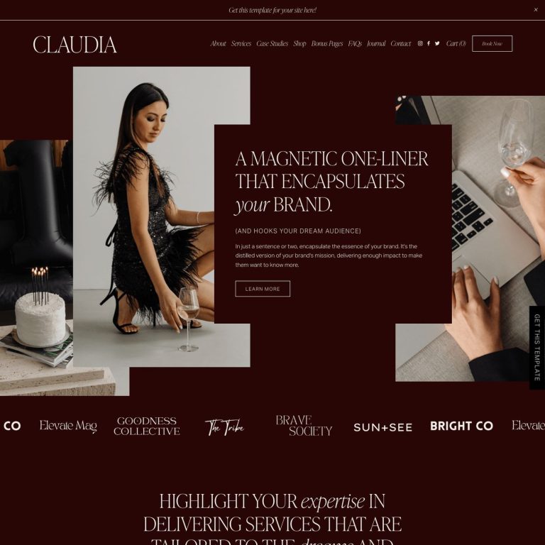 Claudia template — preview of its design