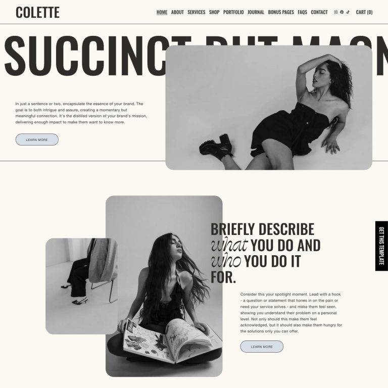 Colette template — preview of its design