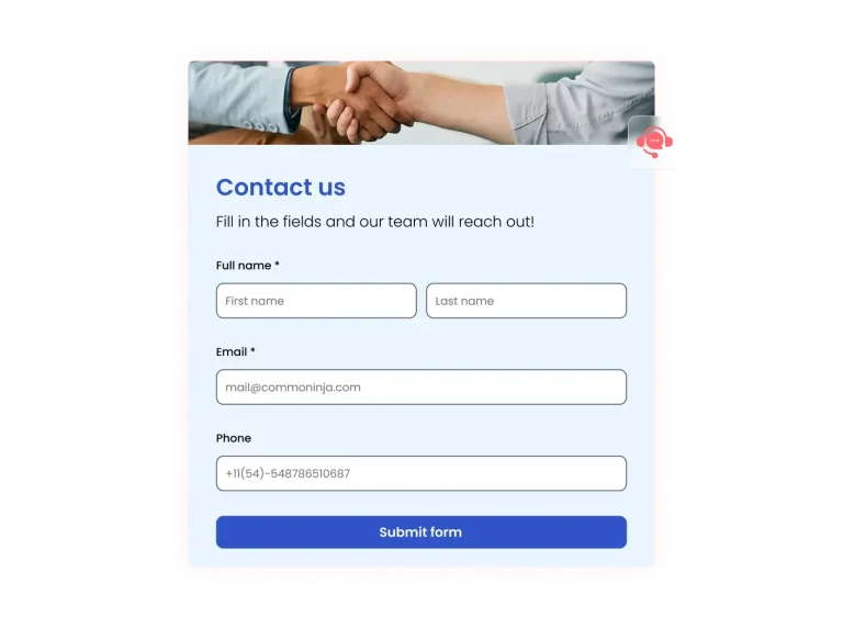Contact Form preview