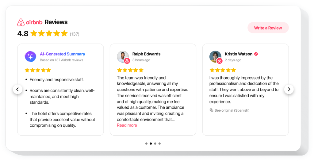 The Airbnb Reviews widget by Elfsight
