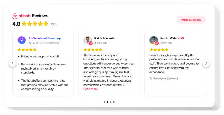The Airbnb Reviews widget by Elfsight