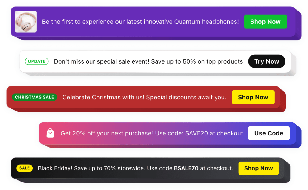The Announcement Bar widget by Elfsight