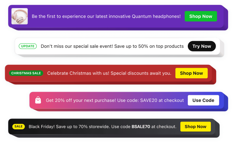 The Announcement Bar widget by Elfsight