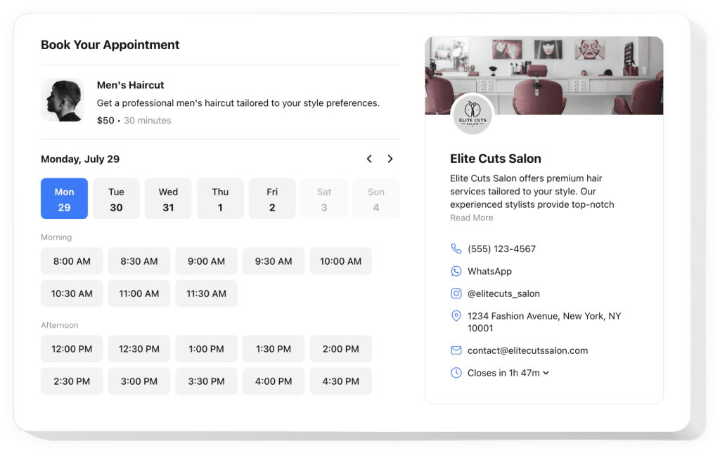 The Appointment Booking widget by Elfsight