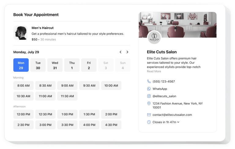The Appointment Booking widget by Elfsight