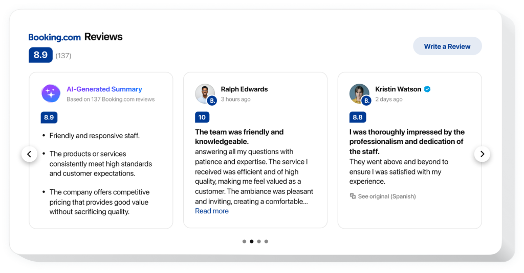 The Booking.com Reviews widget by Elfsight