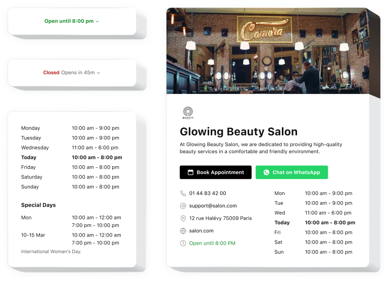 The Business Hours widget by Elfsight