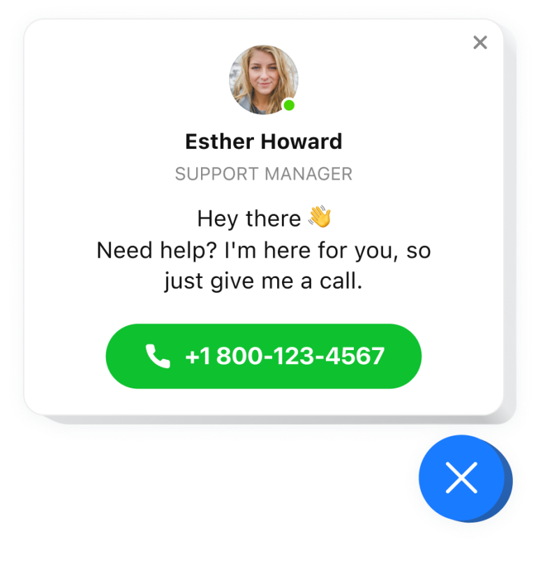 The Click to Call widget by Elfsight