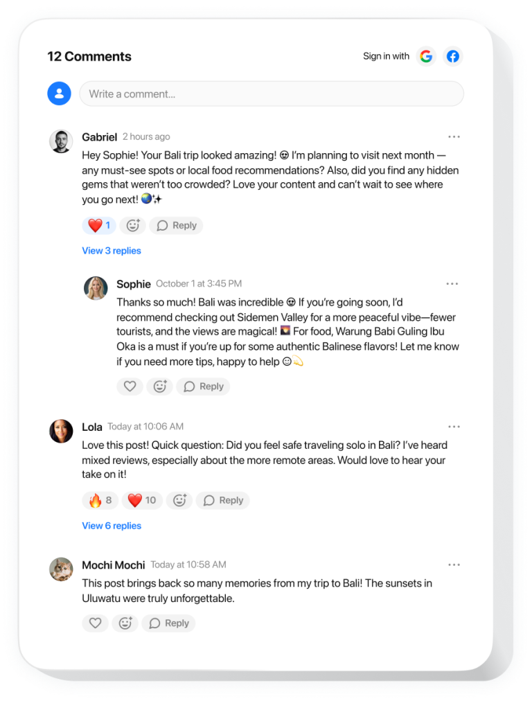 The Comments widget by Elfsight