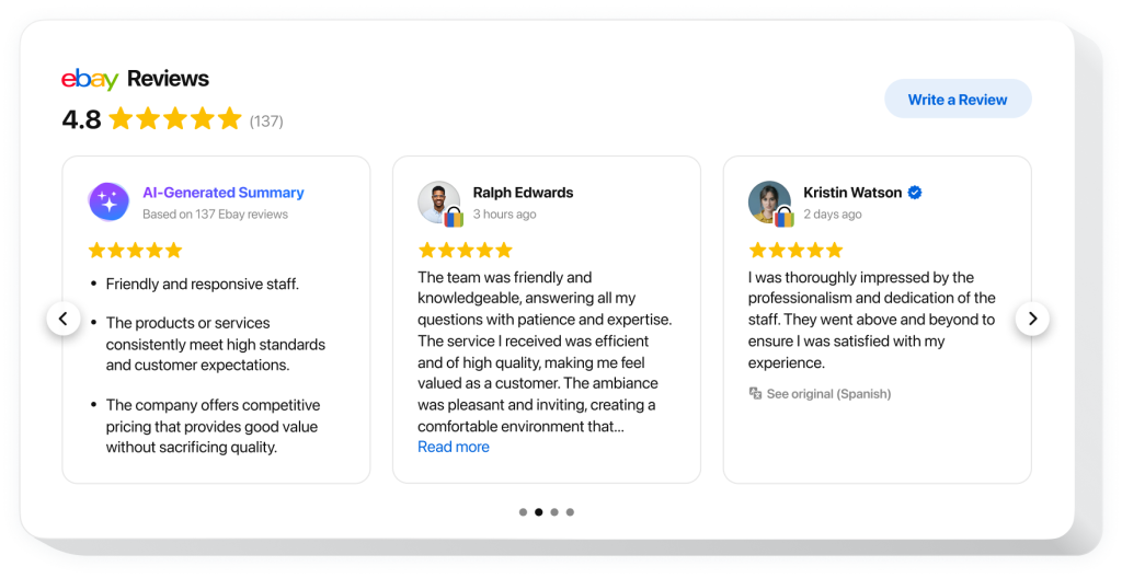 The eBay Reviews widget by Elfsight