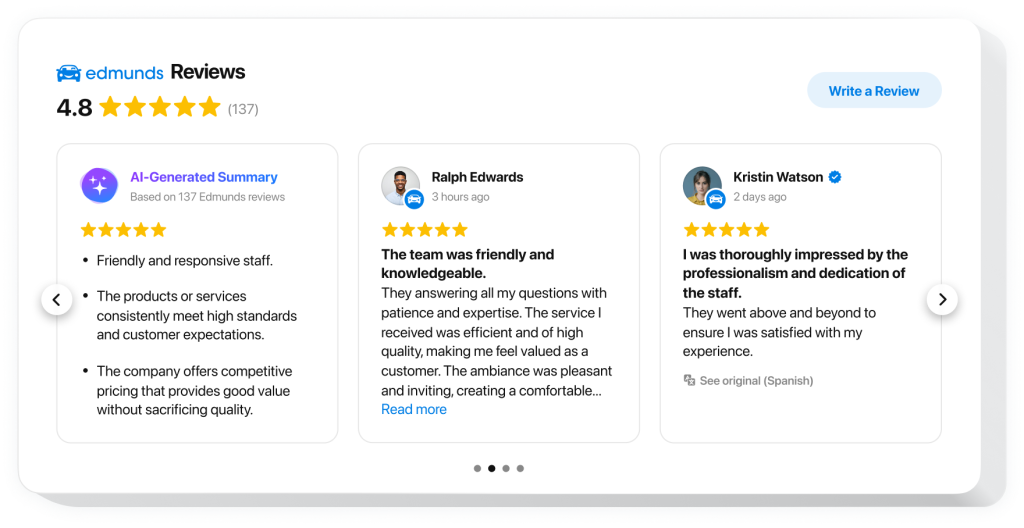 The Edmunds Reviews widget by Elfsight