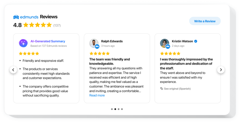 The Edmunds Reviews widget by Elfsight