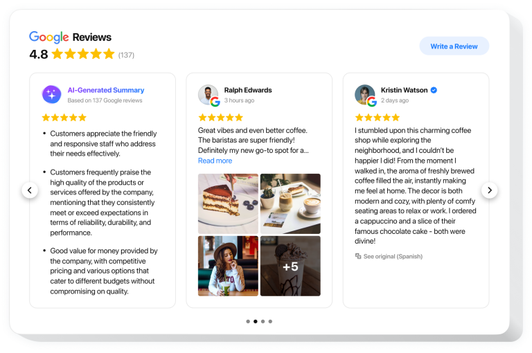 The Google Reviews widget by Elfsight
