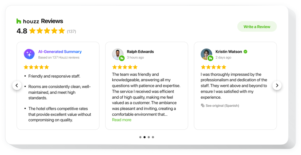 The Houzz Reviews widget by Elfsight