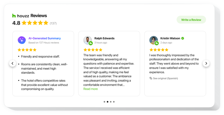 The Houzz Reviews widget by Elfsight