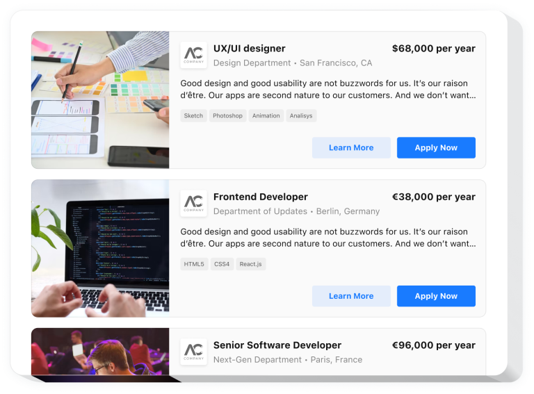 The Job Board widget by Elfsight