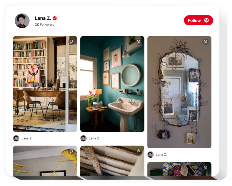 The Pinterest Feed widget by Elfsight