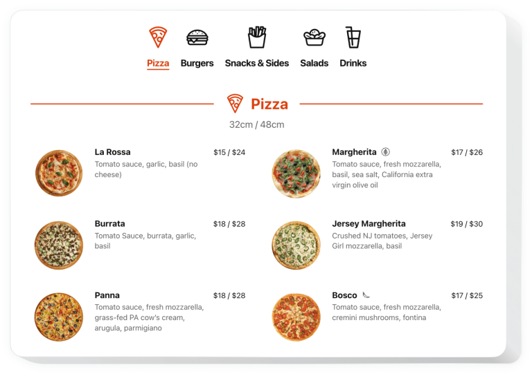 The Restaurant Menu widget by Elfsight