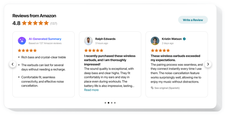 The Reviews from Amazon widget by Elfsight