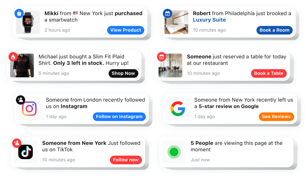 The Sales Notification widget by Elfsight