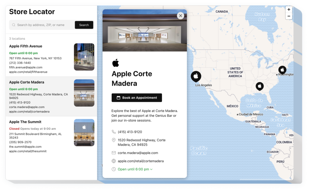 The Store Locator widget by Elfsight