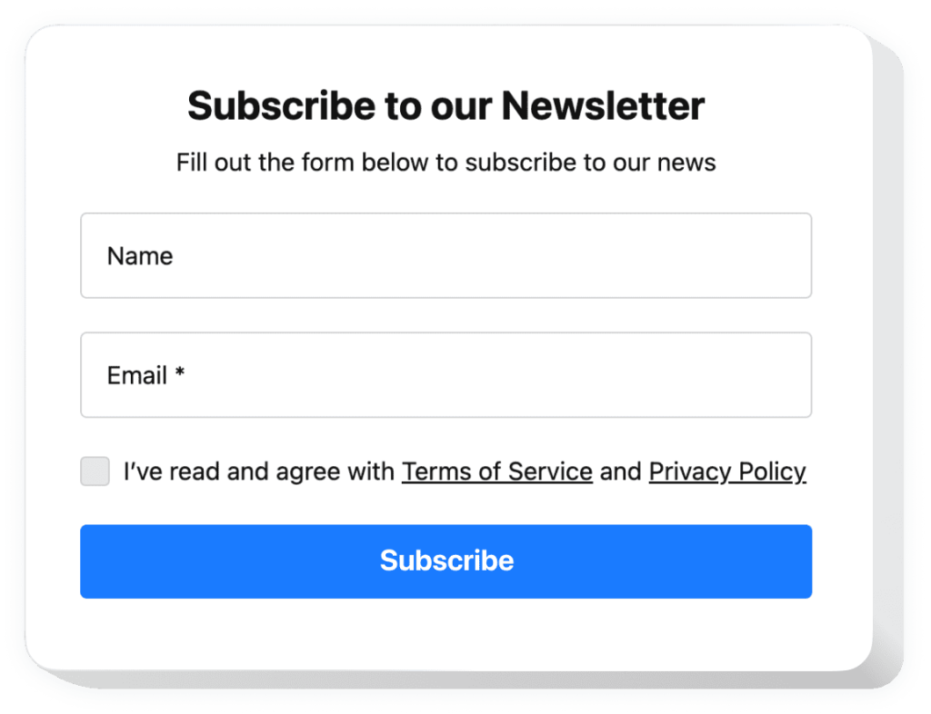 The Subscription Form widget by Elfsight