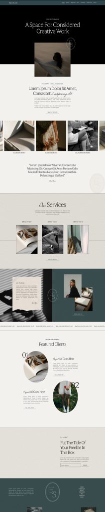 The Elyra Home page, top to bottom