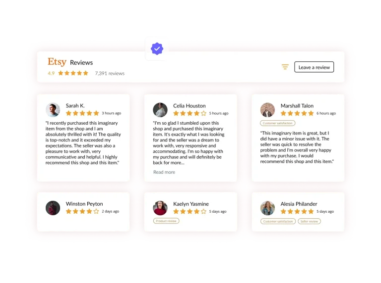 Etsy Reviews preview