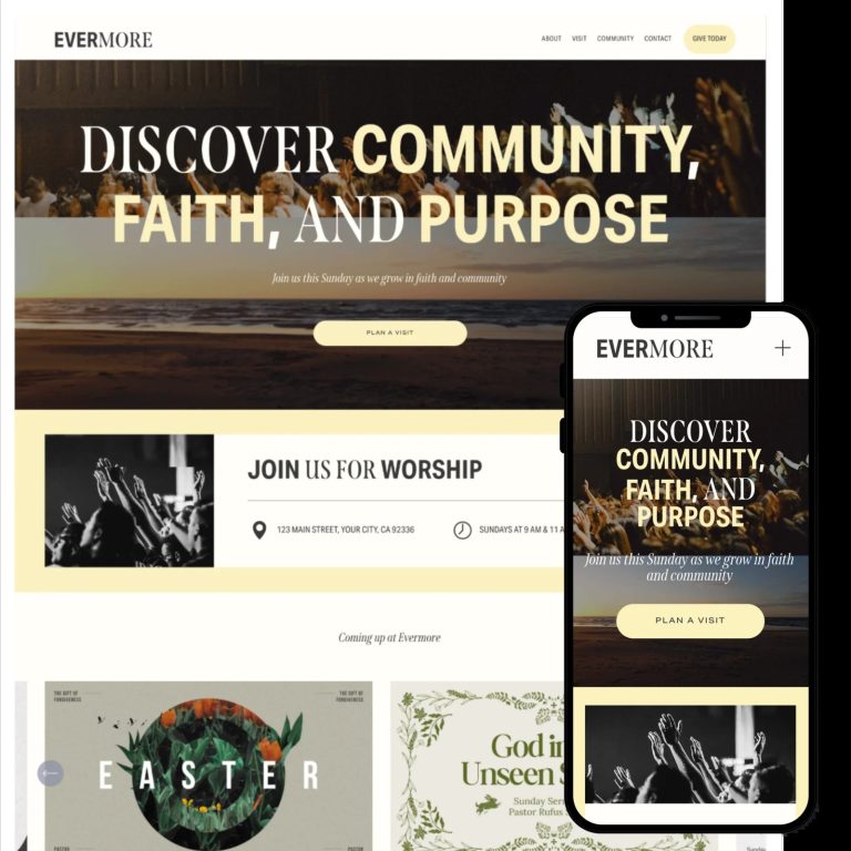 Evermore — Squarespace Nonprofit Template template — preview of its design