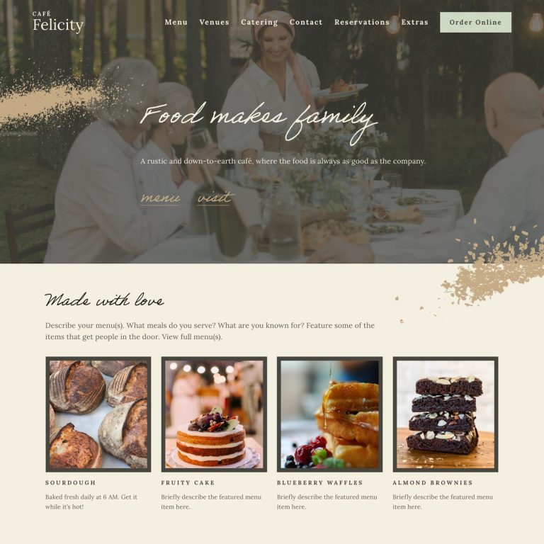 Felicity template — preview of its design