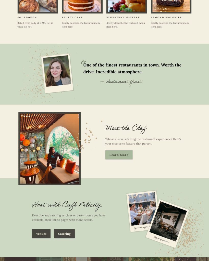The Felicity template, shown on its live demo