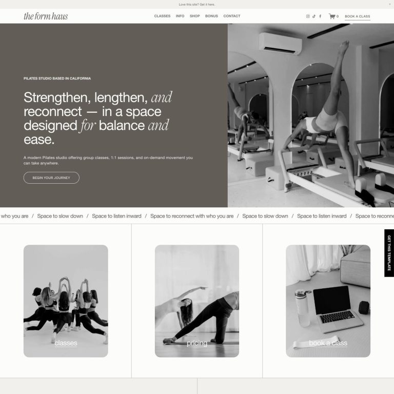 Form Haus template — preview of its design