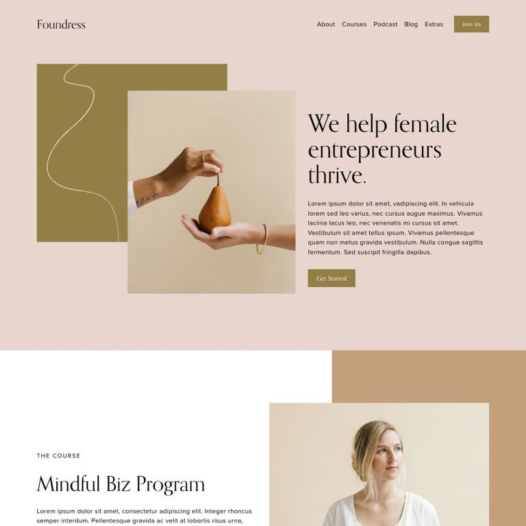 Foundress template — preview of its design