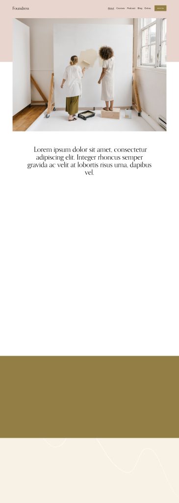 The About page of the Foundress Squarespace template