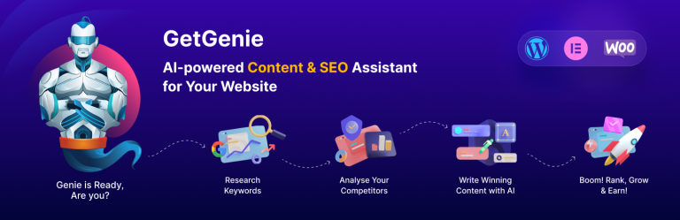 GetGenie AI's official banner from its WordPress.org plugin listing