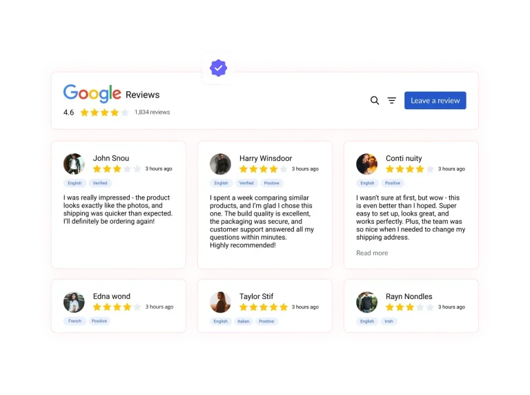 Google Reviews preview